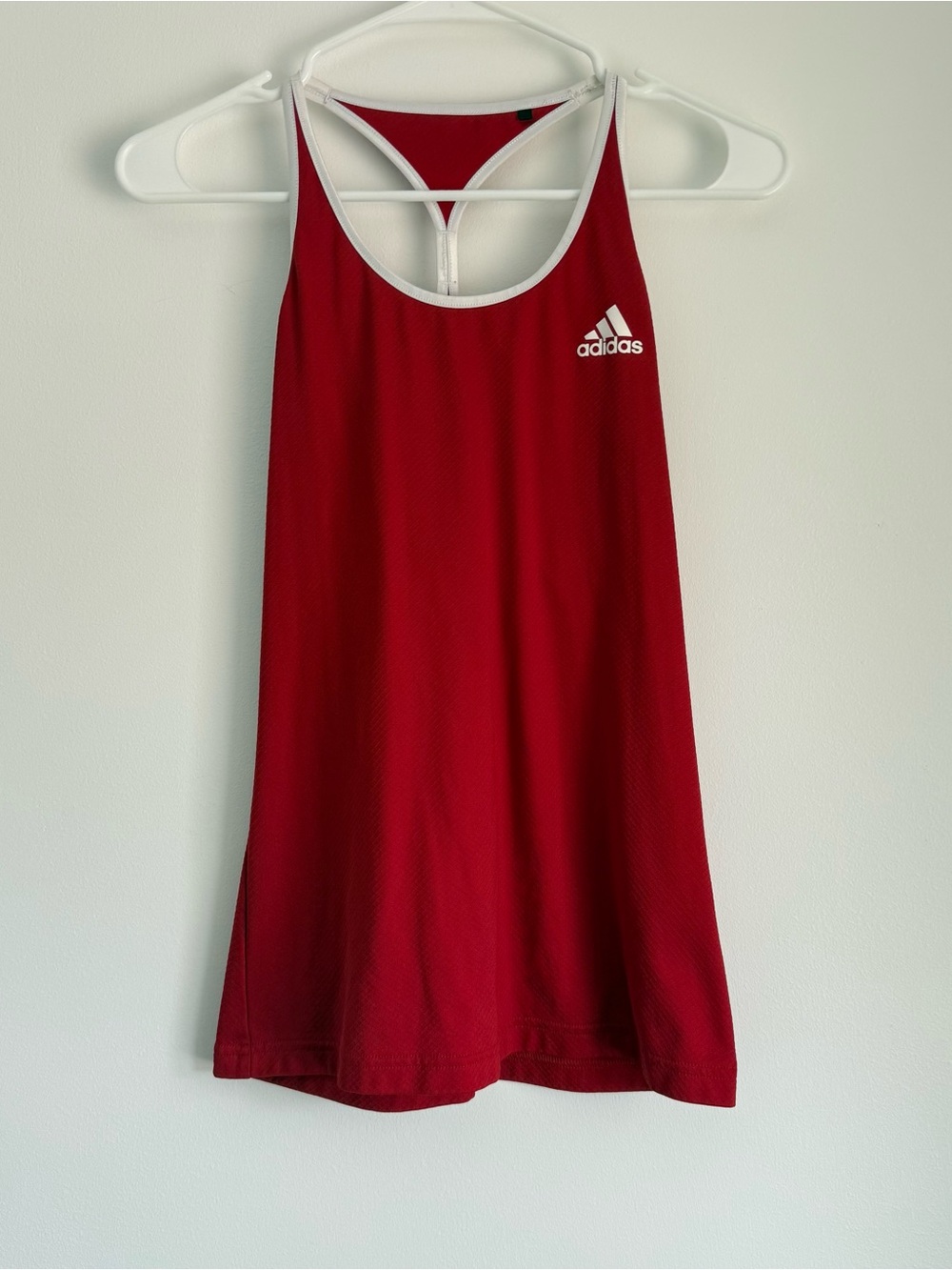 Adidas Red Racerback Tank with White Trim Size Small - Picture 1 of 4
